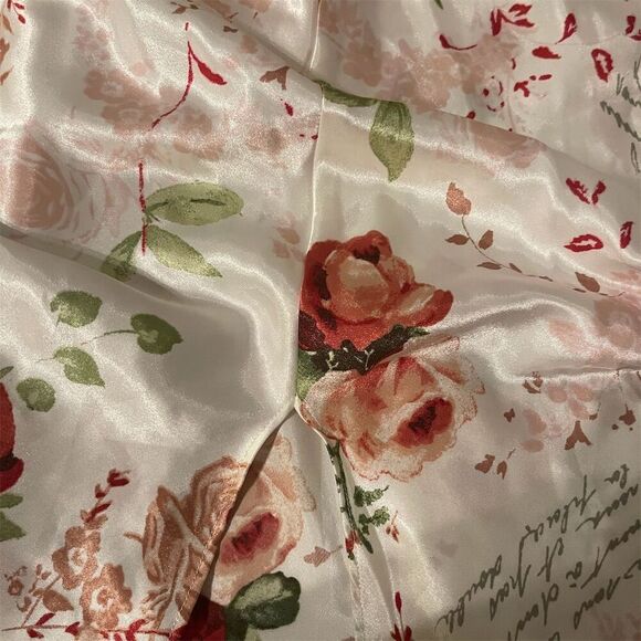 Delicates Women's M Vintage Floral Satin Robe & Dress Set Multicolor - Picture 14 of 16